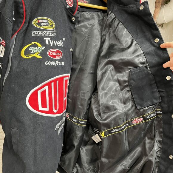 Jeff Hamilton NASCAR Jacket Mens 2XL XXL Black 24 Jeff Gordon Flames VINTAGE - Picture 13 of 15